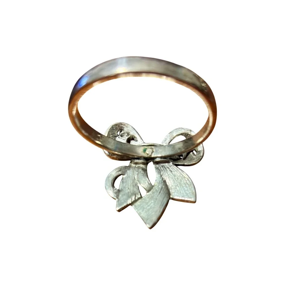 Set of 11 Silver Tone Bow Leaf Design Napkin Rings Holders Elegant Table Decor‎